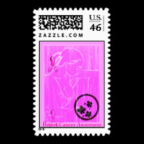 Breast Cancer Awareness - Pink Rain Cure postage