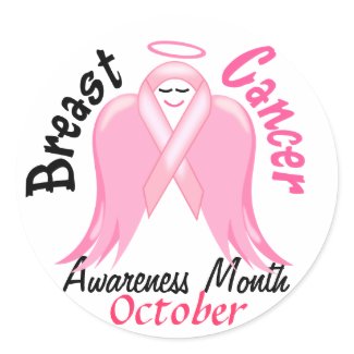 Breast Cancer Awareness - Pink Ribbon Angel sticker