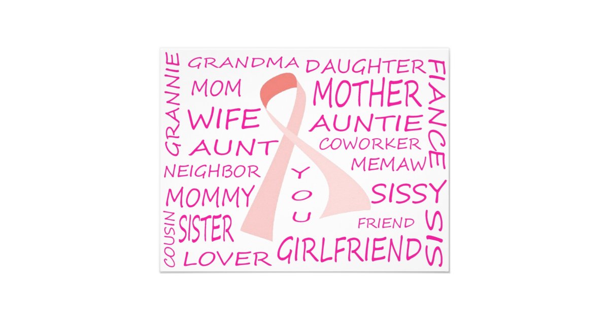 Breast Cancer Awareness Pink Ribbon Design Invitation