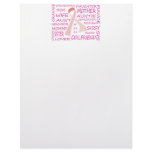 BREAST CANCER AWARENESS PINK RIBBON DESIGN letterhead