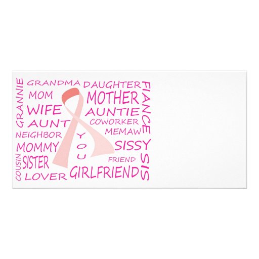 BREAST CANCER AWARENESS PINK RIBBON DESIGN PHOTO CARDS
