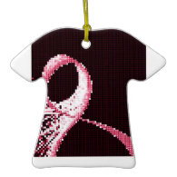 breast cancer awareness pink ribbon christmas tree ornaments