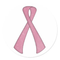 Breast Cancer Awareness pink ribbon Round Sticker