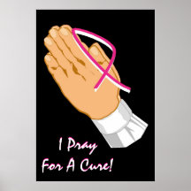 Breast Cancer Awareness Praying Hands Poster