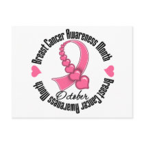 Breast Cancer Awareness Ribbon of Hearts postcards by cancerapparel Breast Cancer Awareness Ribbon of Hearts postcards