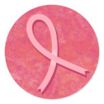 Breast Cancer Awareness Ribbon Round Sticker