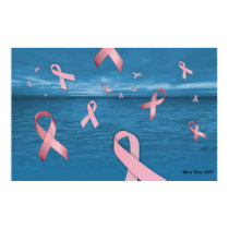 Breast Cancer Awareness Ribbons In the Sky Poster posters