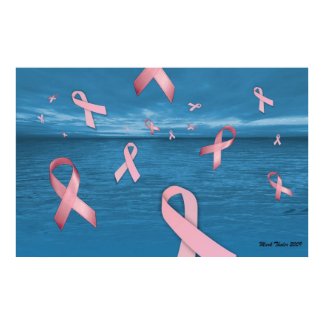 Breast Cancer Awareness Ribbons In the Sky Poster print