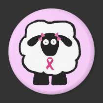 Breast Cancer Awareness Sheep Magnet