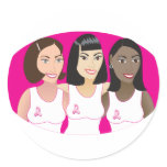 Breast Cancer Awareness Women Round Sticker