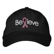 Breast Cancer Believe Embroidered Hats