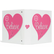 Breast Cancer Believe Heart Binder