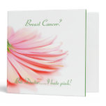 Breast Cancer Binder Pink Gerbera Daisy binders