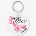 Breast Cancer BUTTERFLY 3.1 keychains