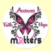 Breast Cancer Butterfly 7 stickers