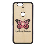 Breast Cancer Butterfly Ribbon of Hope Wood Nexus 6P Case