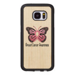 Breast Cancer Butterfly Ribbon of Hope Wood Samsung Galaxy S7 Case