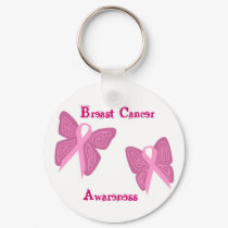 Breast cancer butterfly ribbons key chain keychains