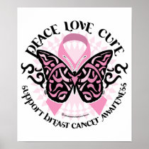 Breast Cancer Butterfly Tribal Posters