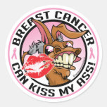 Breast Cancer Can Kiss My Ass Round Stickers