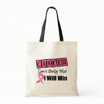 Breast Cancer Cant Bully Me I Will Win Canvas Bags