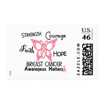 Breast Cancer Celtic Butterfly 3 Postage Stamps