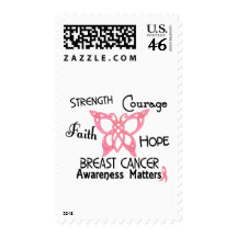Breast Cancer Celtic Butterfly 3 Postage Stamps