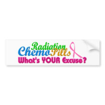 Breast Cancer Chemo Excuse Design Bumper Stickers
