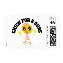 Breast Cancer Chick For A Cure postage by chicktshirts Breast Cancer Chick For A Cure postage