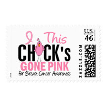 BREAST CANCER Chick Gone Pink Stamp