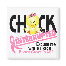 Breast Cancer Chick Interrupted 2 Magnets