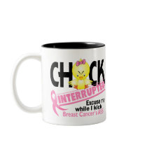 Breast Cancer Chick Interrupted 2 mugs