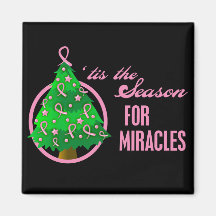 Breast Cancer Christmas Miracles Magnets