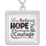 Breast Cancer Collage of Hope necklaces