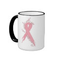 Breast Cancer Courage Faith & Hope Black Trim Mug