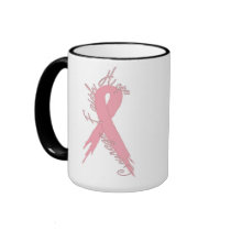 Breast Cancer Courage Faith & Hope Black Trim Mug