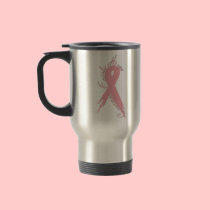 Breast Cancer Courage Faith & Hope Travel Mug 