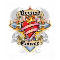 Breast Cancer Cross & Heart posters