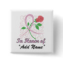 Breast Cancer Customizable Square Button by fight_breast_cancer Breast Cancer Customizable Square Button