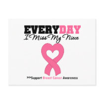 Breast Cancer Every Day I Miss My Niece postcards by shopforawareness Breast Cancer Every Day I Miss My Niece postcards