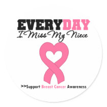 Breast Cancer Every Day I Miss My Niece stickers by shopforawareness Breast Cancer Every Day I Miss My Niece stickers