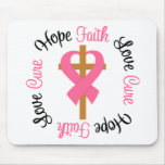 Breast Cancer Faith Hope Love Cross mousepads