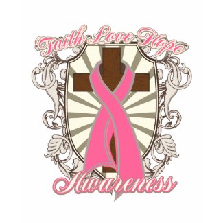Breast Cancer Faith Love Hope Awareness Cross shirt