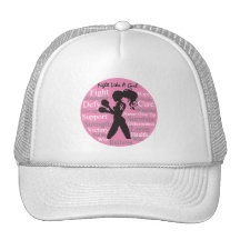 Breast Cancer Fight Like A Girl Collage Mesh Hat