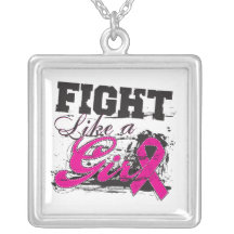 Breast Cancer Fight Like A Girl Distressed Custom Jewelry