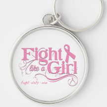 Breast Cancer Fight Like A Girl Elegant Keychain