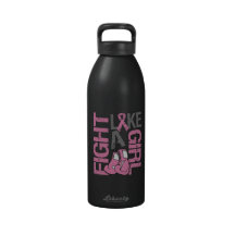 Breast Cancer Fight Like a Girl Grunge Slogan Drinking Bottles