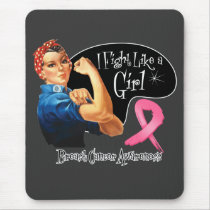 Breast Cancer Fight Like a Girl Rosie The Riveter Mouse Pad
