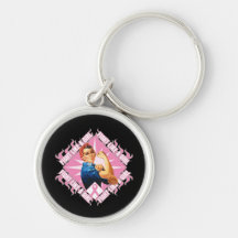 Breast Cancer FIGHT Rosie The Riverter Keychain