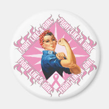 Breast Cancer FIGHT Rosie The Riverter Magnet